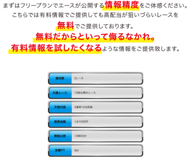 エース無料予想詳細