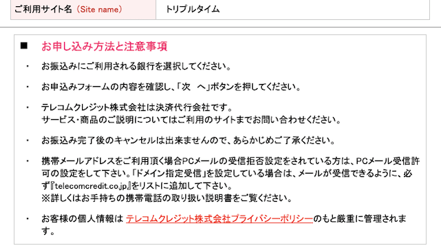 トリプルタイムの支払い方法