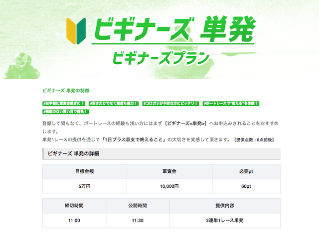 競艇予想ノヴァの有料プランビギナーズについて