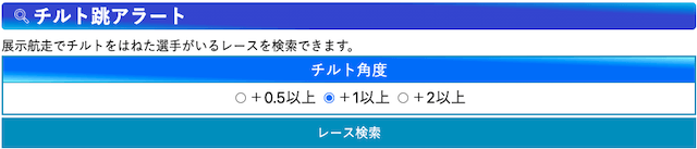 競艇日和のチルト跳アラート