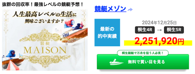 競艇メゾン　的中実績