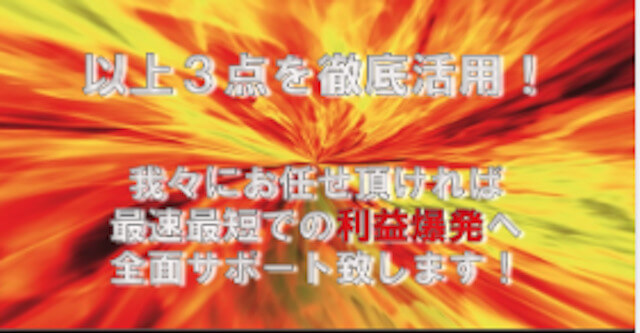 ボートエクスプロージョン特徴「我々にお任せ頂ければ最速最短での利益爆発へ全面サポート致します。」