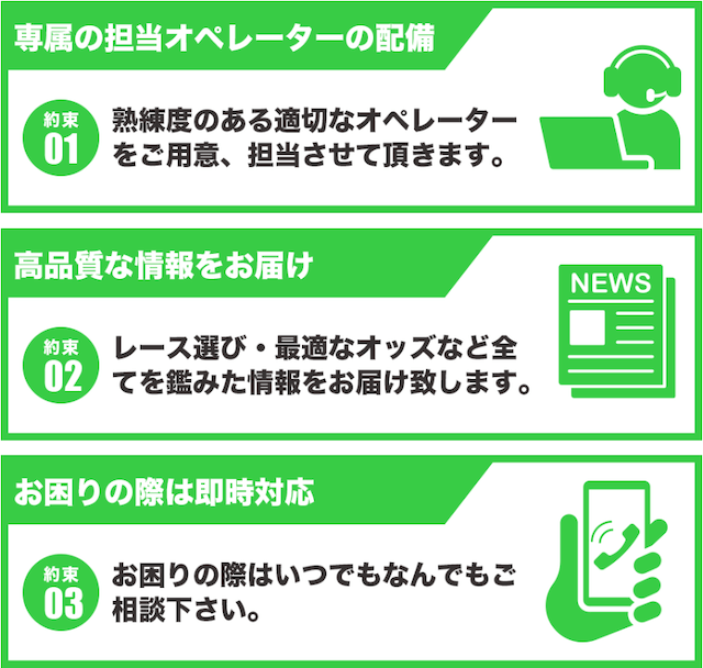 ボートぴあ特徴　3つのお約束