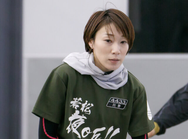 川野芽唯選手の取材写真