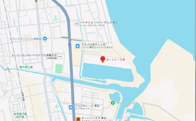 ボートレースダービー　津競艇マップ