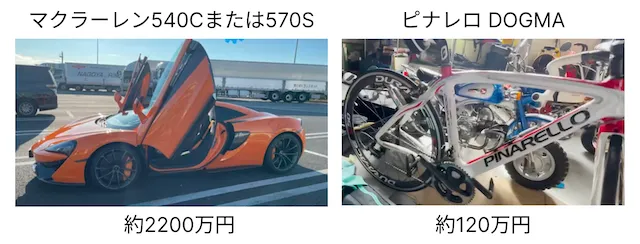 池田浩二 高級車と高級ロードバイク