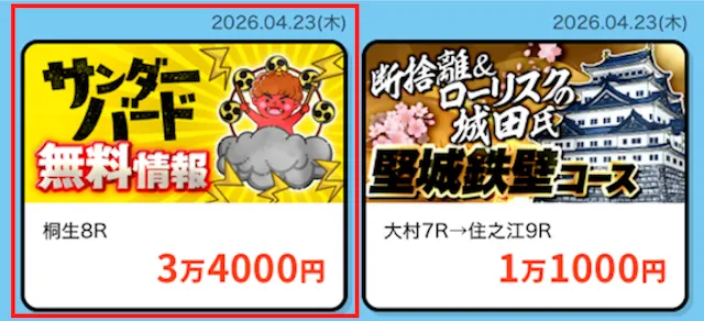 競艇サンダーバード　2026年4月23日的中実績