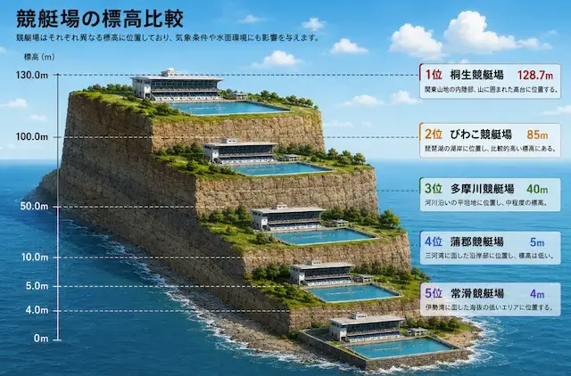 オーシャンカップ2026　標高比較