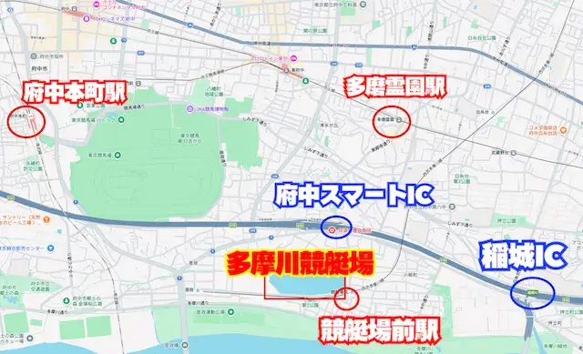 多摩川競艇の場所・アクセス