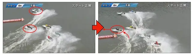 唐津2コースの差し展開